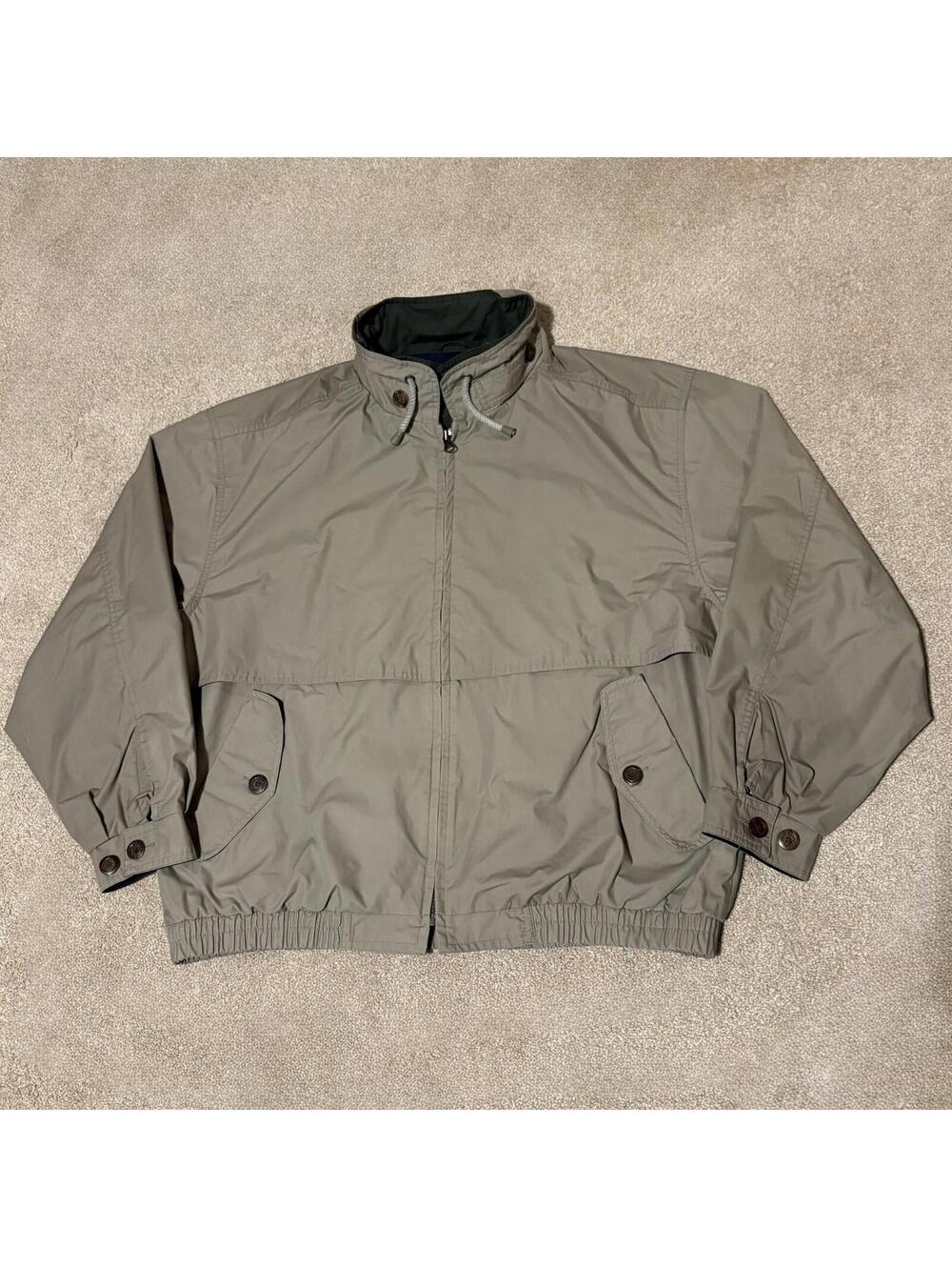 VTG 90s Towne London Fog Mens Windbreaker Zip Jacket Gorpcore Tan Beige, Sz L